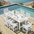 thumbnail image 6 of SERWALL Outdoor Dining Table, 67" Rectangle HDPE Dining Table with Umbrella Hole, White, 6 of 9
