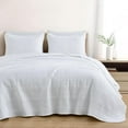 thumbnail image 3 of Chezmoi Collection Kingston King Size Bedspread Set, 3-Piece White Oversized Quilted Microfiber Lightweight Bedspread Coverlet (118"x106"), 3 of 9