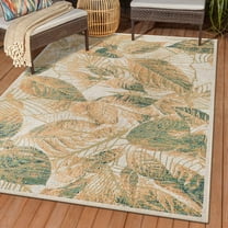 Unique Loom Baja Outdoor Collection Area Rug - Balandra (2' x 3' Rectangle Ivory/Orange)