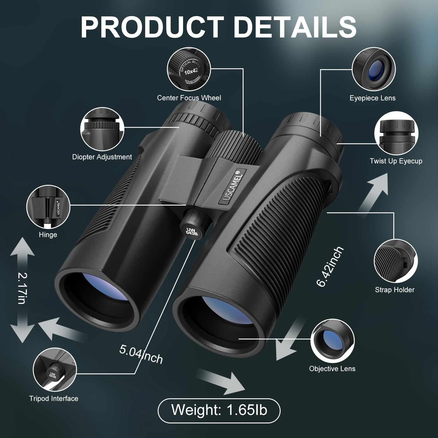 Binoculars for Adults Kids, 10x42 Binoculars for Bird Watching Sports Climbing, FMC BAK4 Waterproof Fog-Proof Binoculars Sharp View Low Night Light Vision