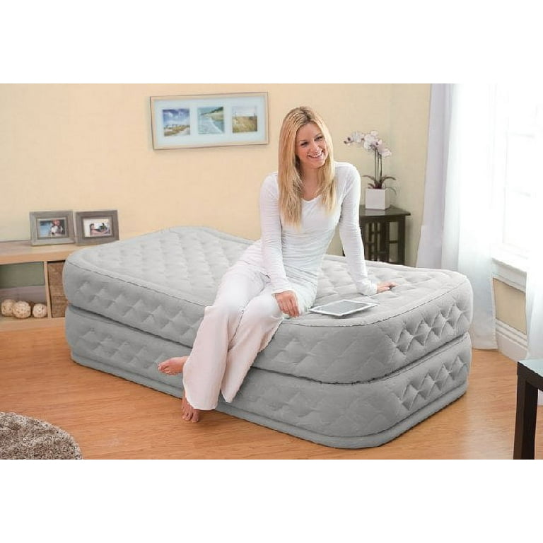 Intex Twin Bed Raised Air Mattress With Built-In Pump 