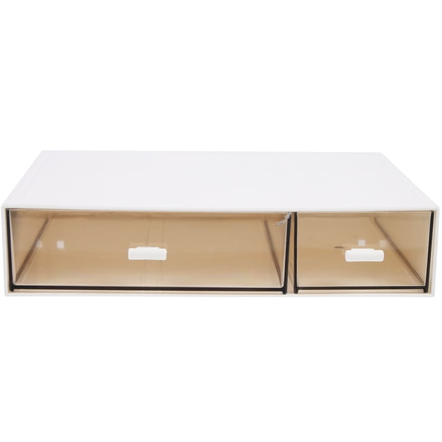 Desktop Double-grid Sundries Storage Box Convenient Drawer Type Stationery Box Multi-use Makeup Case