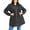 Black, variant on Evans Women's Plus Size Faux Fur Collar Padded Hooded Coat