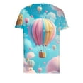 thumbnail image 5 of Yusom Summer 3D Pattern Printing Graphic Tees for Women Plus Size Casual Tops Short Sleeve V-Neck Outdoor Loose T-Shirts Pink M, 5 of 5