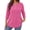 Hot-Pink, variant on WellSize 3/4 Sleeve Blouses for Women Plus Size Henley Shirts Casual Crew Neck Tunic Tops Trendy Fall Pullover