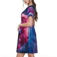 thumbnail image 2 of Naloa Color Explosion Makeup Brush Print Womens Summer A-Line Dress with Pockets,Short Sleeve Dresses,Flowy Beach Swing Dress for Vacation Travel, 2 of 6
