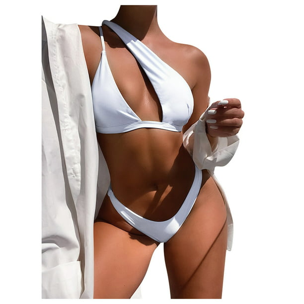 Aligament Woman Swimwear Unilateral Women Swimsuit Mini Bikini Set Swimming  Bathing 