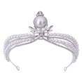 thumbnail image 1 of Elegant Tiara Crown Rhinestone Imitation Pearl Inlaid Evening Party Wedding Crown, 1 of 8