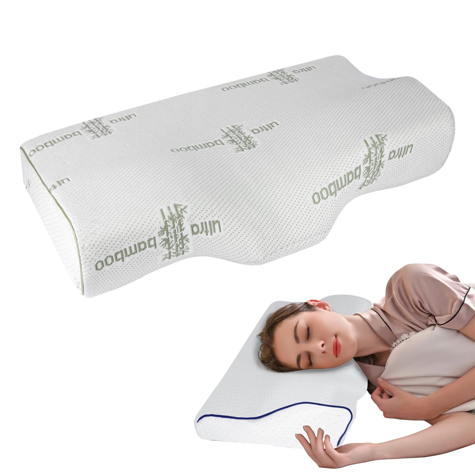 UlikTree Memory Foam Pillow for Neck and Shoulder Pain Bamboo Cover