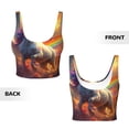 thumbnail image 6 of Goofa Rainbow Sunset Cloud White Horse Printed Sports Bras for Women, High Impact Running Bra Workout Crop Tank Tops Longline Sports Bra Push up-X-Large, 6 of 9