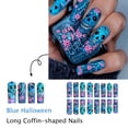 thumbnail image 3 of ONLYEOR Halloween Medium Long Press On Nails, Colored Nail Tips with Spooky Prints, Reusable Fake Nails for DIY Manicure, 3 of 6