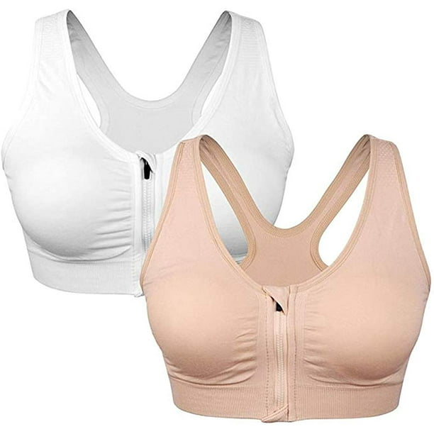 Post Surgical Comfort Compression Sports Bra: Soft Grey Butterfly (XSmall)  at  Women's Clothing store