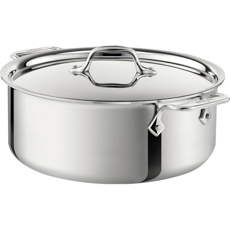 All Clad 2 6 Stainless Steel Sauce Pan with Lid - 12 2/5L x 6 1