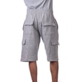 thumbnail image 2 of Pro Club Men's Six Pocket Fleece Cargo Shorts - Heather Gray - Large, 2 of 4