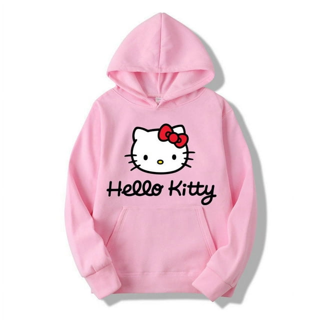 Sudaderas con capucha Y2K Harajuku para mujer, sudaderas con estampado Kawaii Sanrio Hello Kitty, sudaderas con capucha gráficas de manga larga para invierno, recién llegados