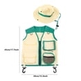 thumbnail image 4 of Bewildely Chaleco de explorador de insectos para niños pequeños, sombrero para acampar, senderismo, disfraces de aventura, traje de Cosplay Juegos de césped Verde, 4 of 6