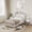 Off White Twin Size, variant on QinaQin Twin Velvet Upholstered Platform Bed with Wingback Headboard, Bookcase Storage and App Remote LED Lights