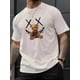 thumbnail image 1 of Men's fashion trend pure cotton round neck casual printed bear T-shirt Tee For Adult, Men, Women, Teen, Teenager, Adolescent,Youth, 1 of 5