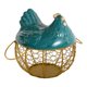 thumbnail image 1 of Cesta para huevos, porta huevos de gallina, cesta para recoger huevos con tapa de cerámica decorativa Dorado con Punto Pequeño, 1 of 9