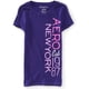 thumbnail image 1 of Aeropostale - Camiseta gráfica para mujer Vertical Aero New York, color morado, extragrande, 1 of 1