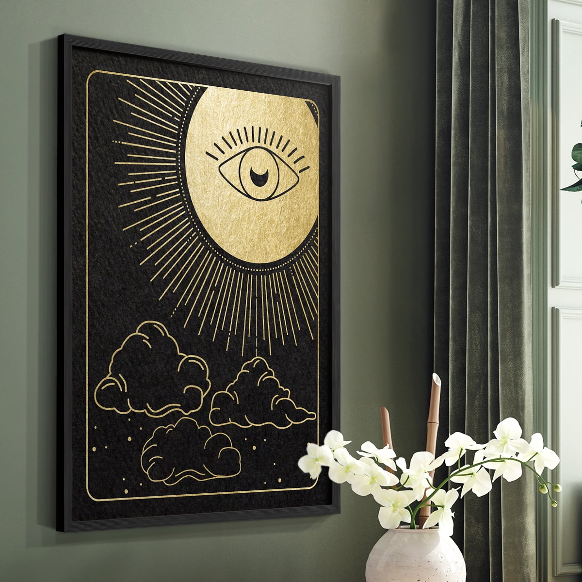 Celestial Eye in Paper Solid Wood 22 x 28 Framed Print