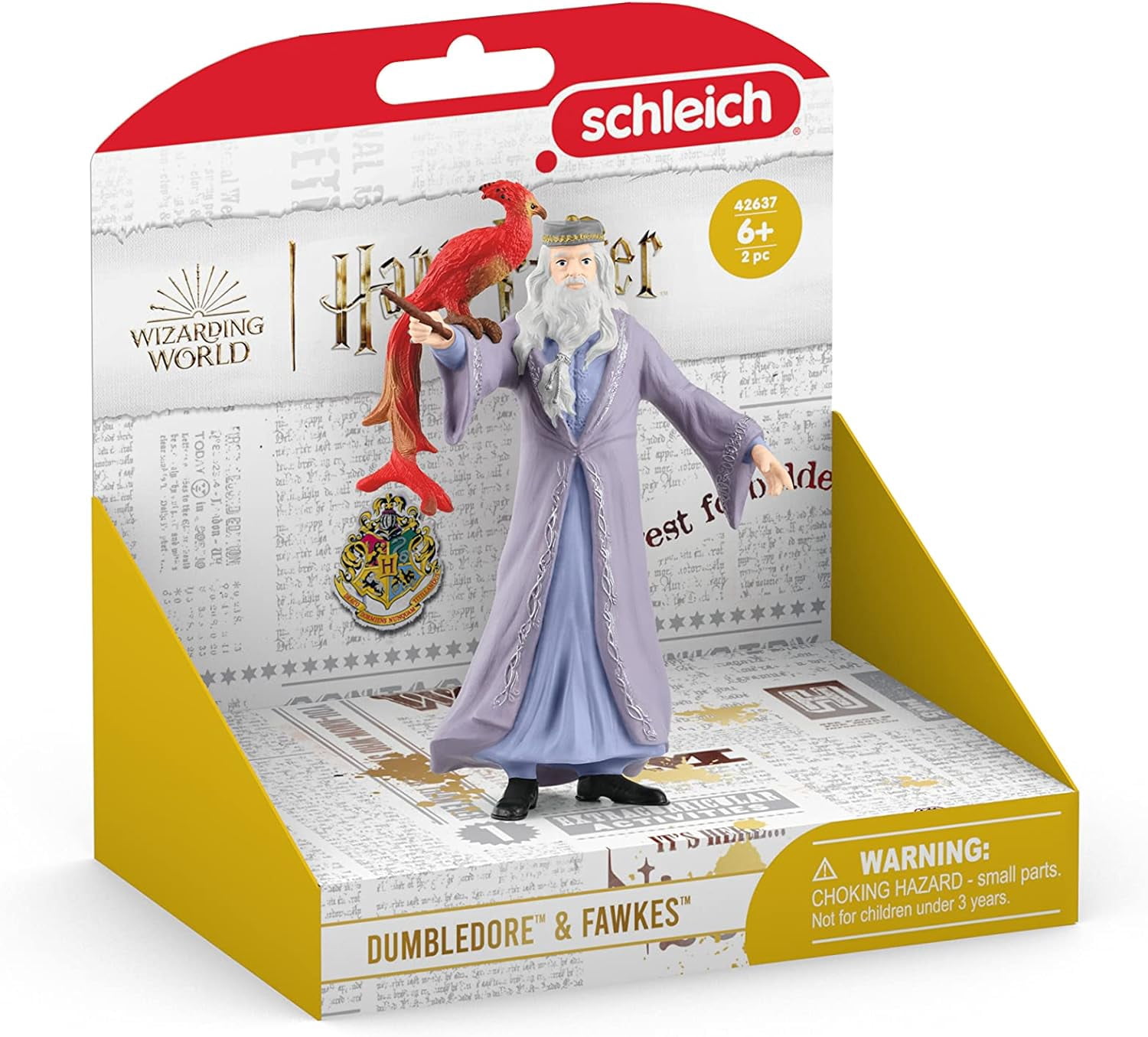 Schleich Harry Potter - 2PC Albus Dumbledore & Fawkes the Phoenix Figurine Toy Set - Wizarding World Collectible Figures for Kids and Adults Ages 6+ | 42637