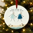 thumbnail image 6 of chaungfeng Round Sea Glass Friendship Decor, 3.15" Friendship Keepsake Ornament, Christmas Tree Hanging Ornaments, Shaped by Nature & Crafted, Friendships Gifts for Friends, 6 of 9