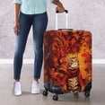 thumbnail image 4 of HELLHERO Cat Scarf Leaves Suitcase Cover for Family, Polyester Fabric Bottom Zipper Anti Pollution Luggage Cover All Size, 4 of 7