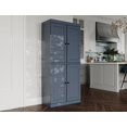 thumbnail image 3 of 100% Solid Wood Kitchen Pantry Storage Cabinet with Doors and Adjustable Shelves,  Antique Blue, 3 of 7