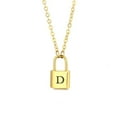 thumbnail image 3 of VOLALO Jewelry Initial Pendant Necklace for Men Womens, 14K Gold Plated Lock Letter Capital From A-Z, 3 of 8