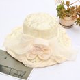 thumbnail image 5 of iHPH7 Tea Hats for Women Sun Protection Hat Church Hats for Women Wide Brim Hats for Women Derby Hats for Women, Beige One Size, 5 of 5