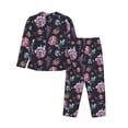 thumbnail image 2 of Goofa Roses Flowers Printed Women’s 2 Piece Pajama Set Super,Pajamas Women's Long Sleeve Sleepwear Soft Button Down Loungewear Pjs Lounge Set Nightwear-Medium, 2 of 9