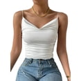 thumbnail image 4 of Women'S Silk Satin Camisole Cowl Neck Tank Top Silky Basic Tank Shirt White L, 4 of 9