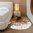 thumbnail image 2 of Round Area Rug 4 Ft, Tree Fall Washable Non-Slip Circle Carpet for Living Room/Bedroom, Autumn Leaves Branches Watercolor Botanical Elegant Low-Profile Crawling Mats Collection Rugs for Indoor, 2 of 8