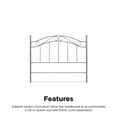 Mainstays Full/Queen Metal Headboard with Delicate Detailing, Pewter