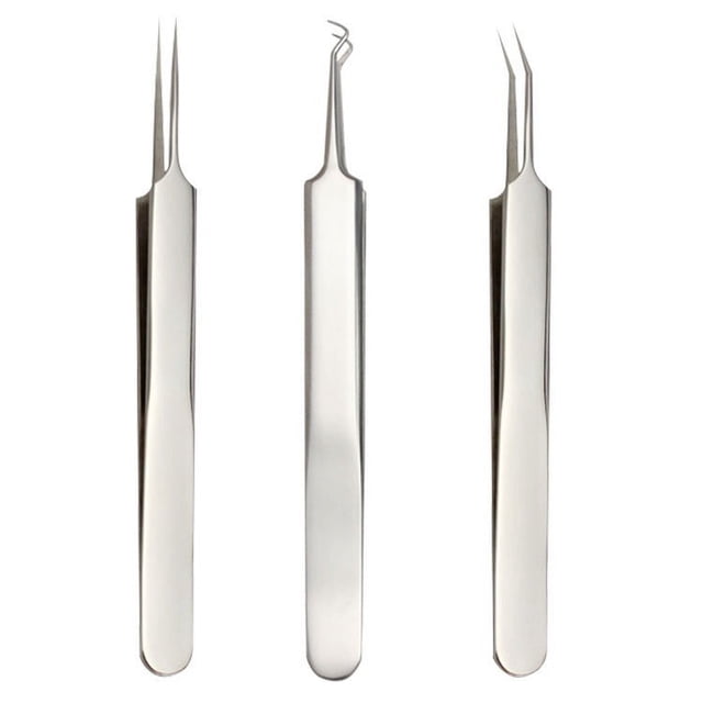 3 uds removedor de espinillas Kit de herramientas para quitar espinillas acné imperfecciones aguja extractora de espinillas Clip de comedón Facial pinzas para espinillas