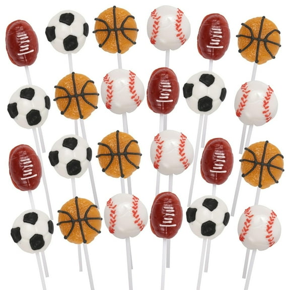 Sports Ball Lollipops, Themed Birthday Party Candy, 24 Count, 14.6 Ounce Box