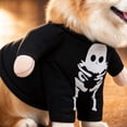 thumbnail image 4 of Halloween Skeleton Dog Costume, Standing Pet Outfit with Bone Print, Funny Party Cosplay Apparel, Soft Cotton for Small Medium Dogs Puppies Cats Black Dress Up, 4 of 7