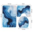 thumbnail image 3 of Light Blue Marble Flow Pattern Bathroom Rugs Sets 3 Piece,Toilet Cover Set,Absorbent Non Slip Bathroom Mats Sets with U-Shaped Contour Rug Toilet Rug Set, 3 of 5