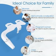 Ultra-Slim Bidet Attachment for Toilet, 2 Nozzle with Self Cleaning, Non-Electric White, 1 Pack, 15inch