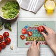 thumbnail image 3 of Saying Cutting Board, Graphic Image Print Vintage Hipster Style Typography Do not Wish for It Work for It, Decorative Tempered Glass Cutting and Serving Board, Small Size, Multicolor, by Ambesonne, 3 of 4