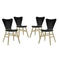 thumbnail image 1 of Modern Contemporary Urban Design Dining Kitchen Room Side Chair, Set of Four, Wood, Black, 1 of 5