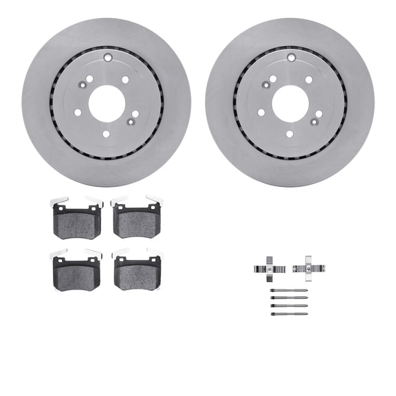 Dynamic Friction Company Rear Brake Rotors with 5000 Advanced Brake Pads includes Hardware 6512-21193