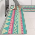 thumbnail image 2 of Kitchen Rugs Sets Of 2,Pink and Blue Triangle Pattern Anti Fatigue Kitchen Mat Rugs Non Slip Washable,Decorative Kitchen Floor Mats for Kitchen,Sink,Laundry,17"X47", 2 of 5