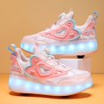 thumbnail image 3 of Kids Wheels Shoes with Lights Rechargeable Roller Skates Shoes Retractable Wheels Shoe LED Flashing Sneakers for Girls Boys Gift, 3 of 9