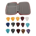 thumbnail image 3 of Guitar Guitar Pick Bag Set Large Space Waterproof  Protection EVA Cloth Storage Holder Case with 15 Pcs Guitar Picks, 3 of 7