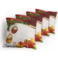 thumbnail image 5 of Ambesonne Christmas Throw Pillow Cover 4 Pack, Yule Eve Balls Baubles, 16", Multicolor, 5 of 7