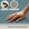 thumbnail image 6 of ODIKA 8'x10' Washable Area Rug Navy Solid Geometric That Couch Neutral Dusty Interlocking Diamond with Bordered Frame for Dining Room, Large Office, Lounge, Non-Slip Chair-Friendly Mat, 6 of 7