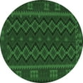 thumbnail image 1 of Ahgly Company Indoor Round Southwestern Emerald Green Country Area Rugs, 7' Round, 1 of 4