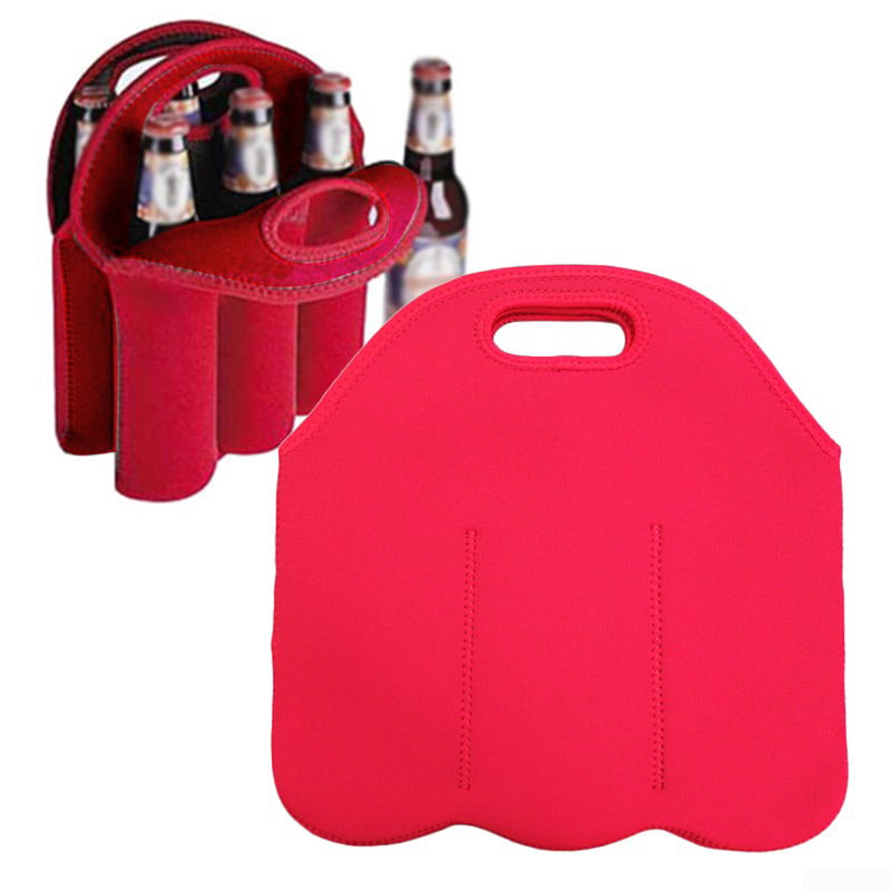 Carry 6 Bottles Drink/Wine/Beer Insulated Neoprene Bag Tote Carrier Cooler Case 